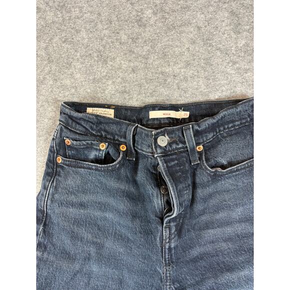 Vintage Y2K Levis Wedgie Straight Jeans Womens 25 Blue Button Fly Red Tab Grunge - Picture 4 of 12